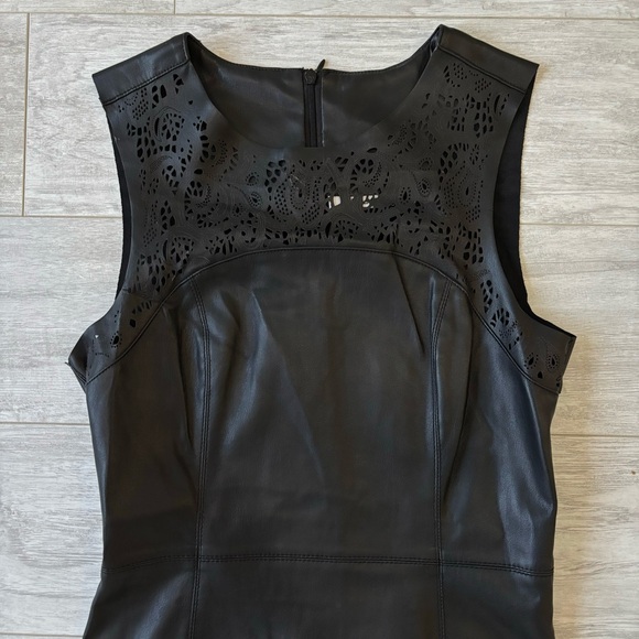 BLACK FAUX LEATHER DRESS - Picture 3 of 10